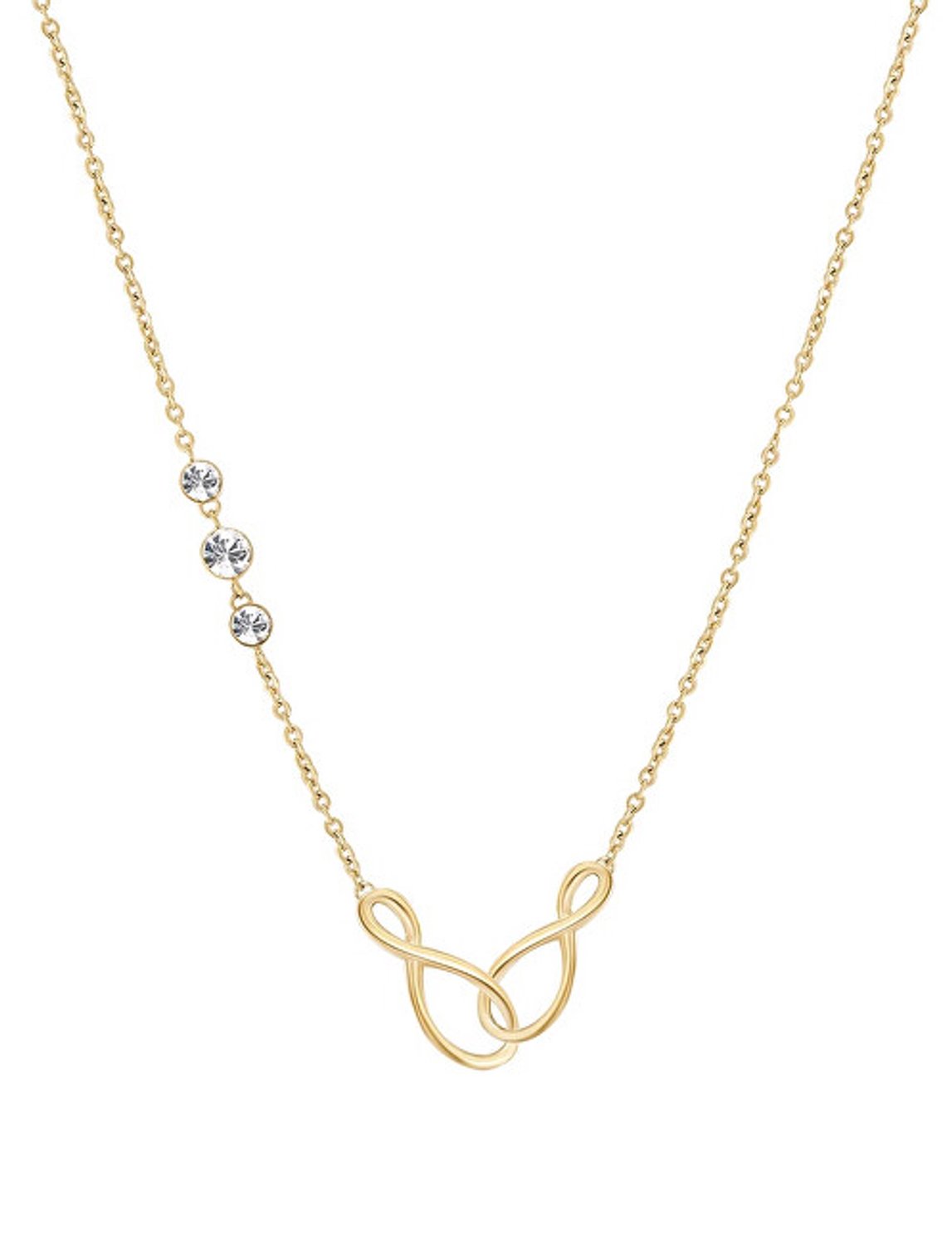 BROSWAY BBN10 GOLD-PLATED INFINITY KETTING MET KRISTALLEN 1 STUK