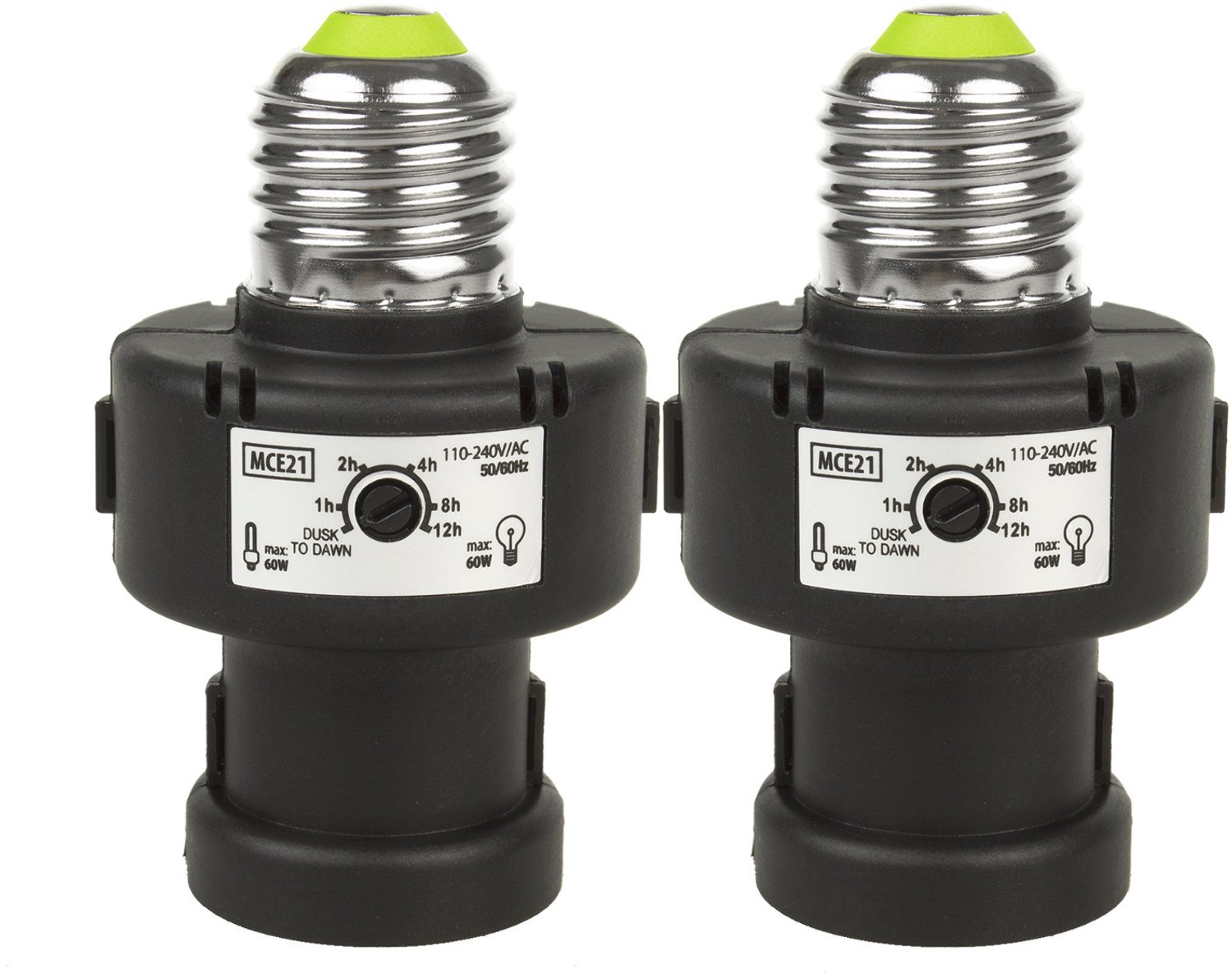 Maclean MCE21B Fitting - armatuur met schemersensor voor bulb IP20 klasse - 2 stuks