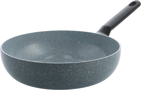 BK Blue Label Wokpan 28cm – 3.7L – PFAS-vrije antikleeflaag – Wokpan inductie – Keramische pan - Koudgrepen wok - Ovenbestendig tot 230°C – Vaatwasserbestendig - Zonder deksel - Blauw