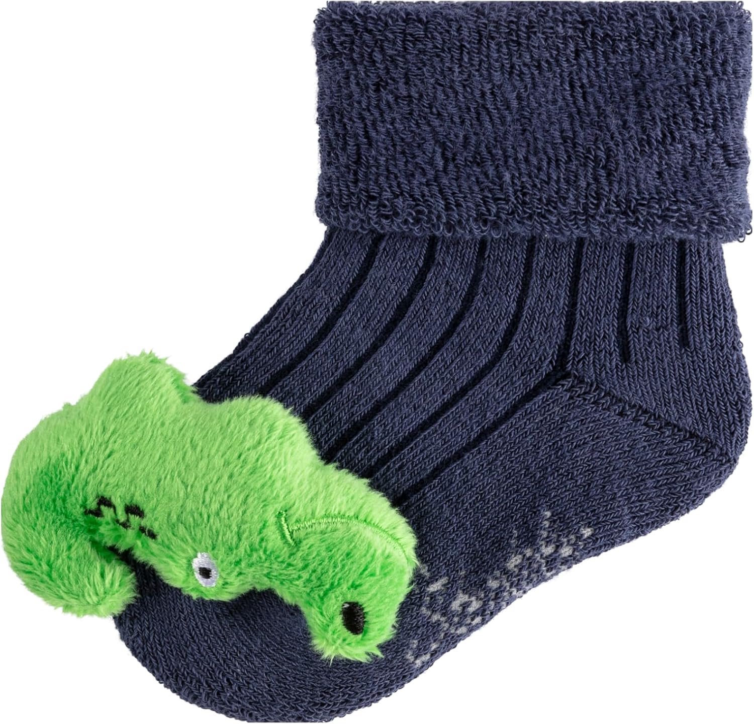 Baby Sokjes met Rammelaar - Katoen - Blauw - Maat 16