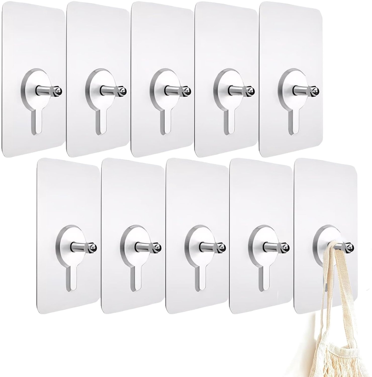 Zelfklevende Wandhaak - Set van 12, Transparant, Extra Sterk, 3 kg