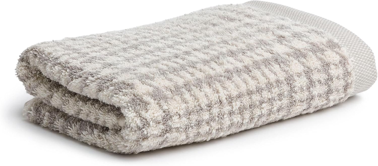 Luxe Badhanddoek 80x150 cm - Glencheck Patroon - Nature/Cashmere