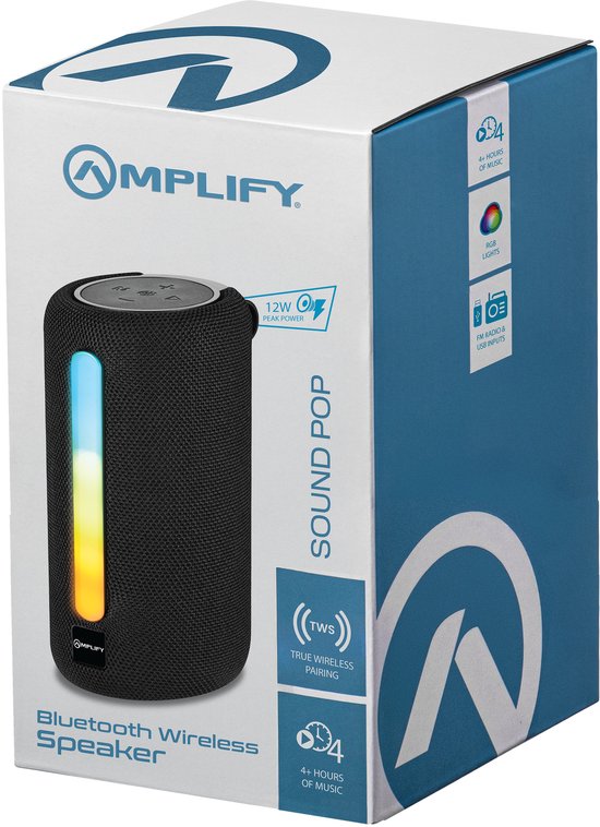 Amplify Sound Pop Bluetooth speaker – 10 W – FM – Zwart — afbeelding 5