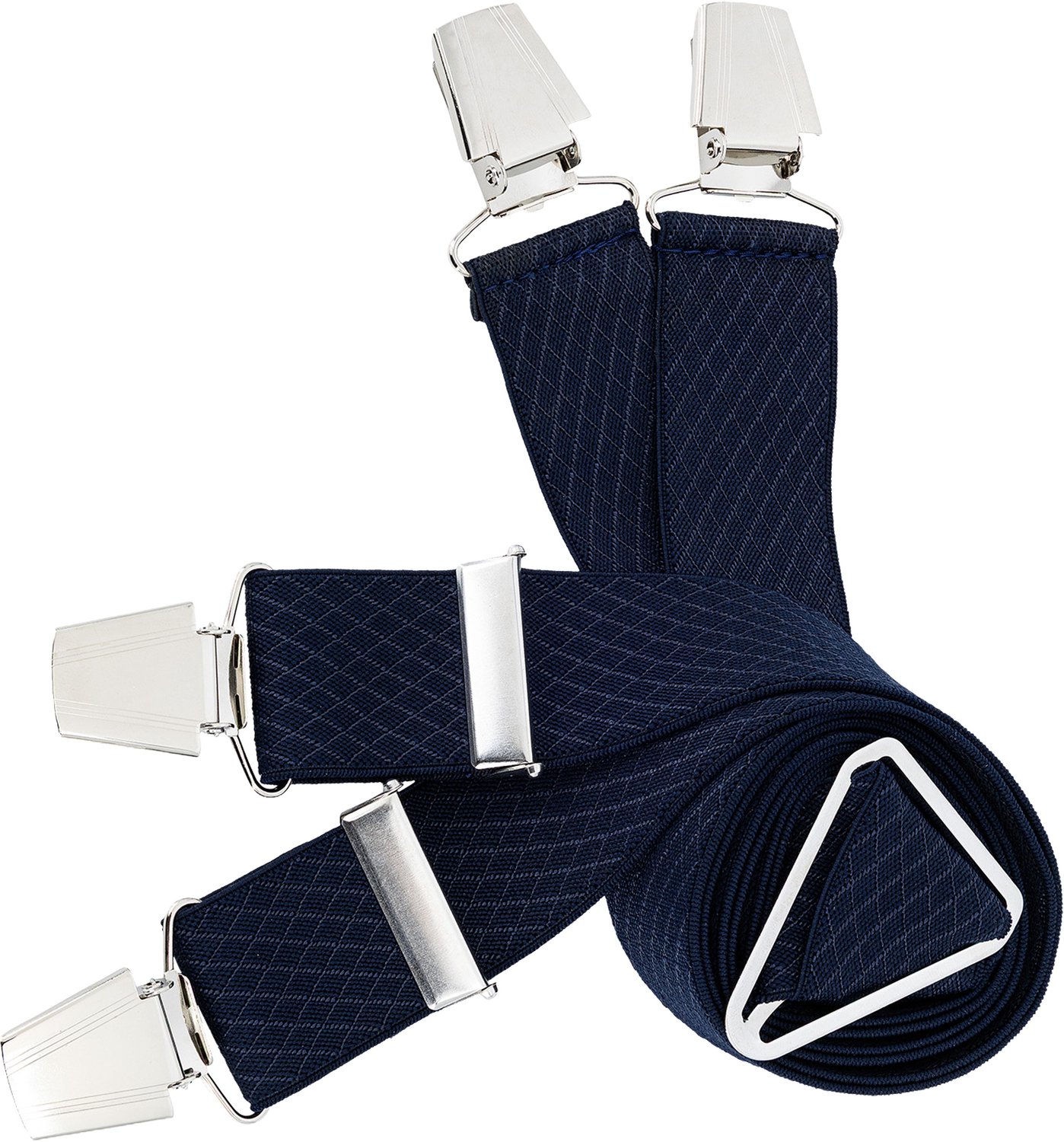 LINDENMANN heren bretels met extra sterke clips X-vorm - marine dessin