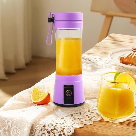 Multifunctionele Mini Juicer voor Smoothies en Sap | 400ml Fruit Mixer Fles met Deksel — afbeelding 5