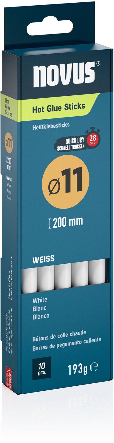 Novus Lijmpatronen 11 mm wit - 10st