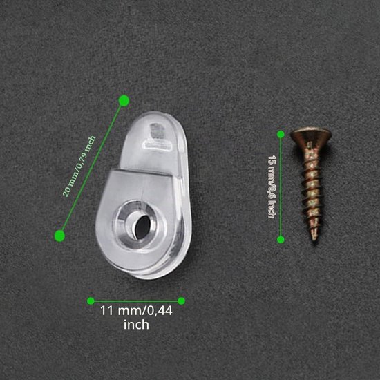 50 Stuks Glasklemmen met Metalen Schroeven - Transparante Glashouders voor Bevestiging en Ondersteuning — afbeelding 5