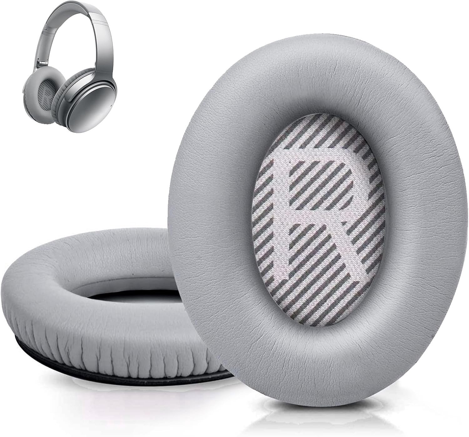 Vervangende Oorkussens voor QC35 QC45 QC35II AE2 AE2I AE2W, Eenvoudige Montage, Geluidsisolatie en Comfortabel Kunstleer