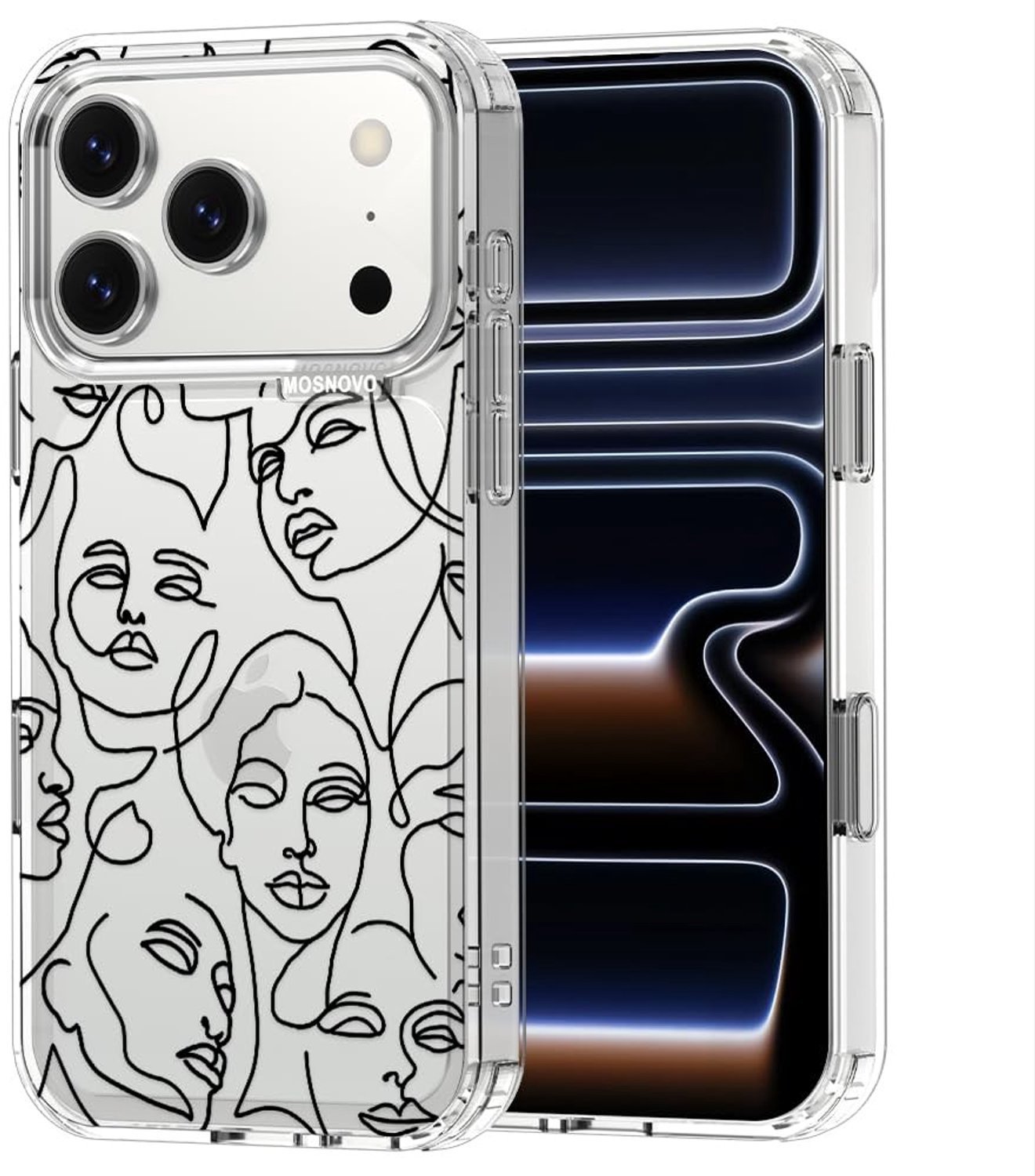 Transparante TPU Bumper Case voor iPhone 17 Pro met Abstracte Kunst