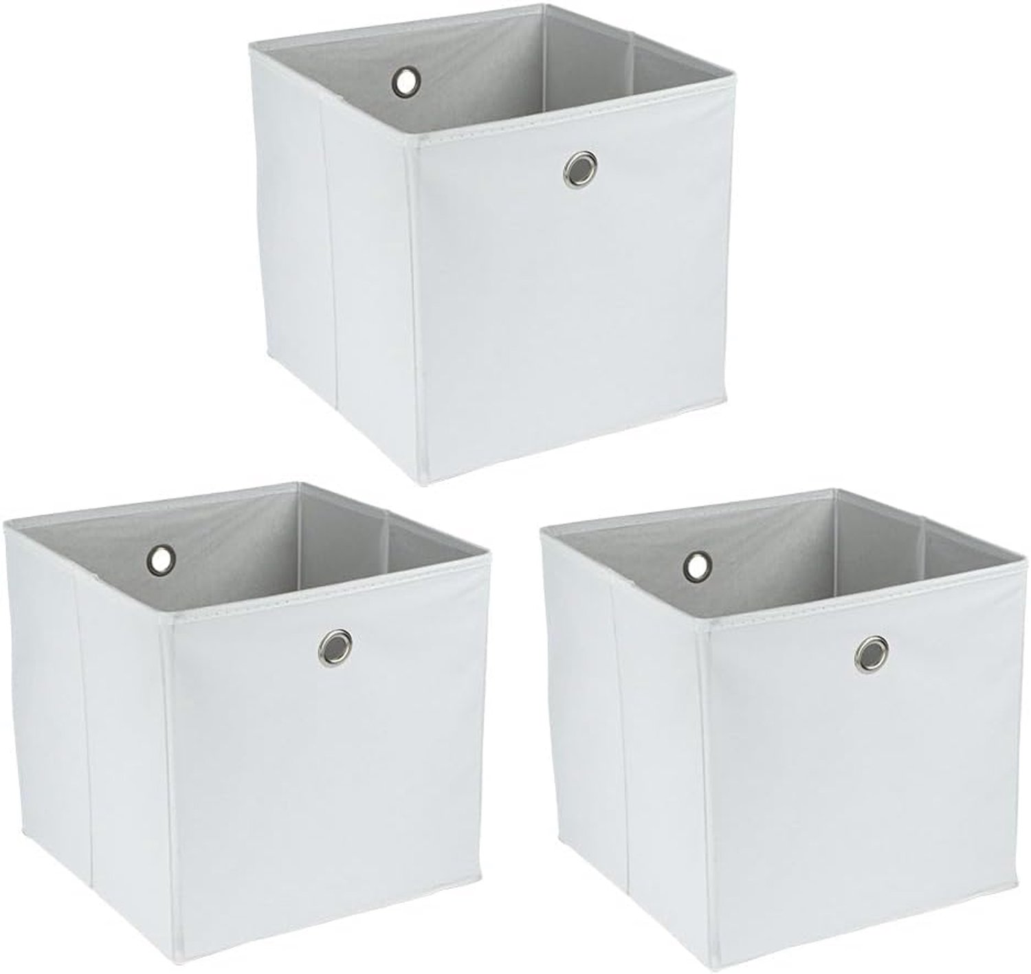 Opvouwbare Opbergboxen Wit - Set van 3 (30x30x30 cm)