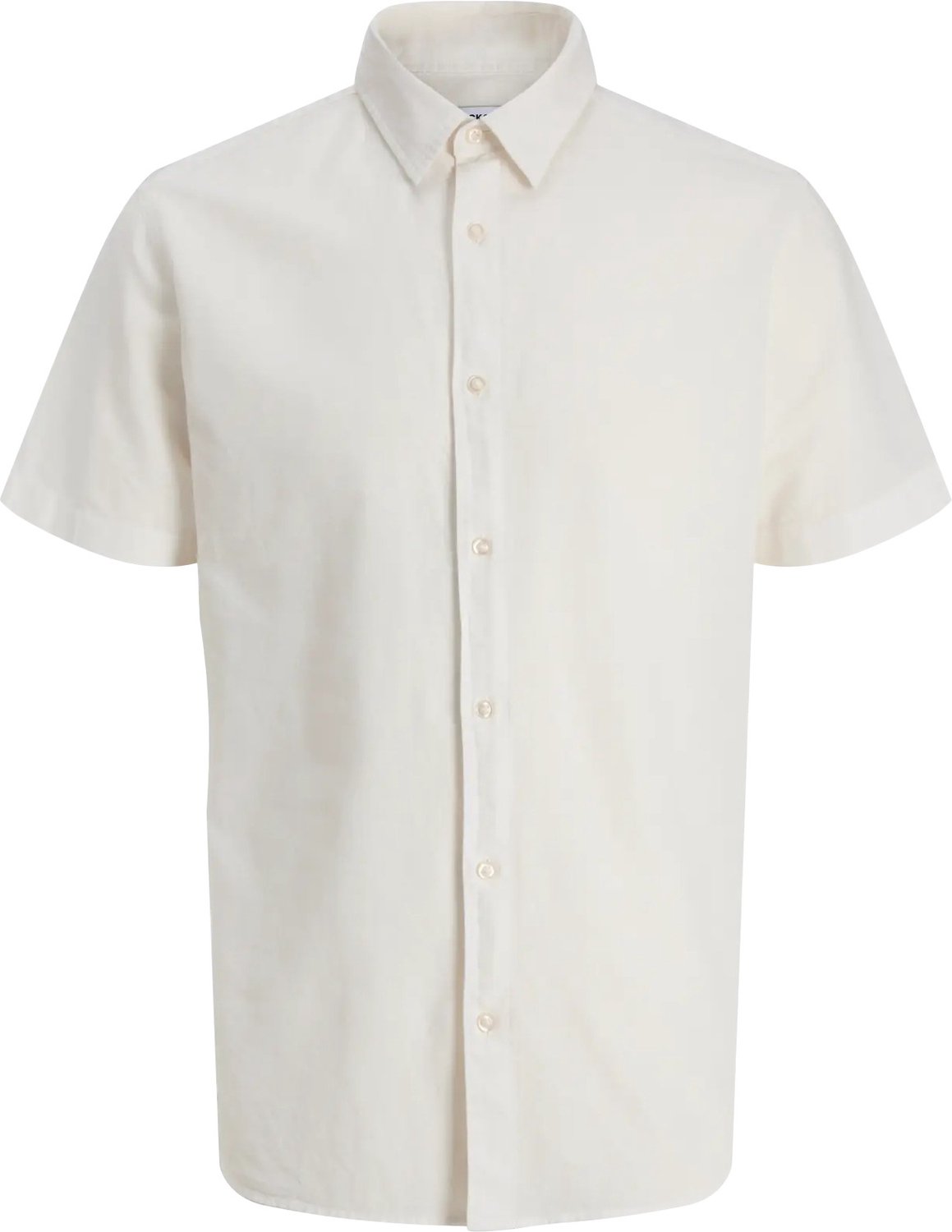 Breeze linen blend shirt regular fit korte mouw - popeline - wit (white)