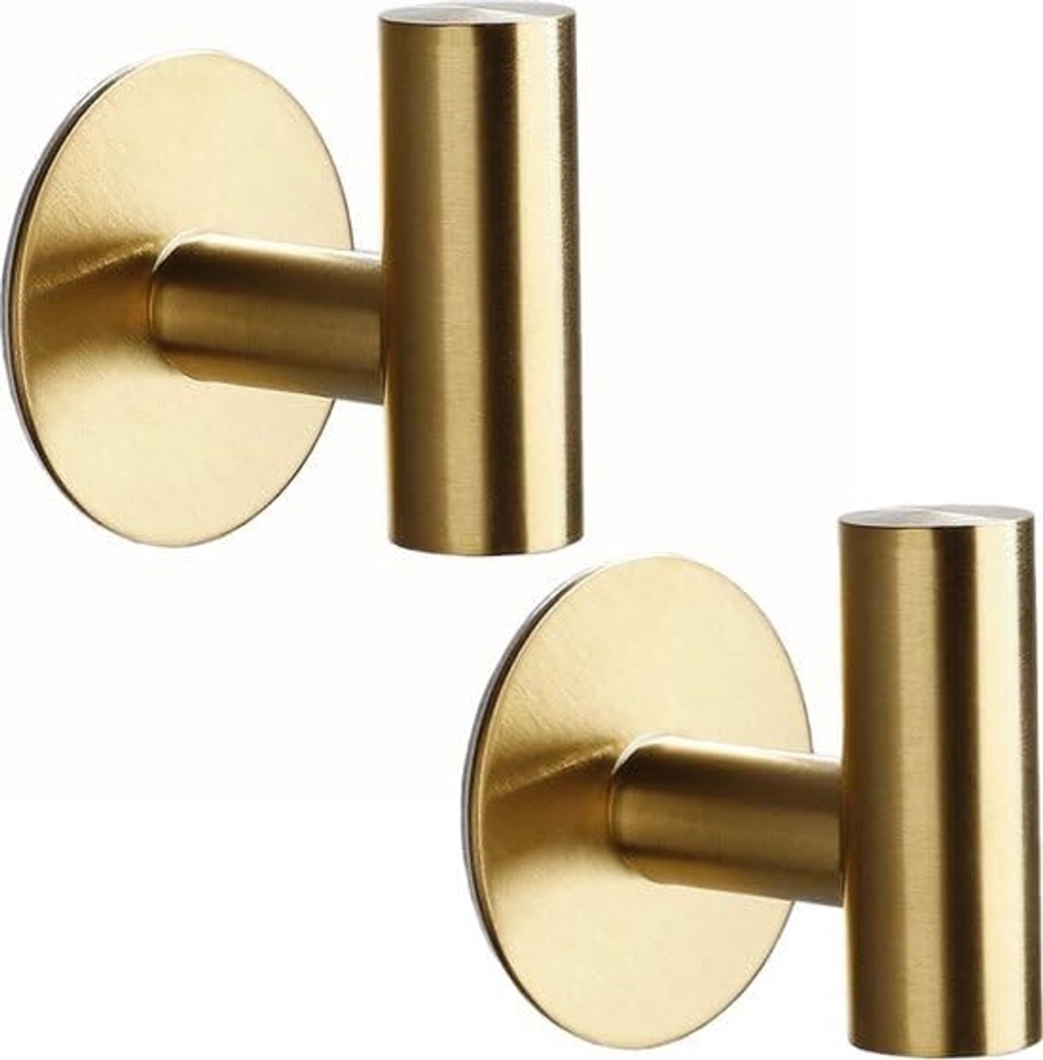 Set van 2 Zelfklevende Handdoekhaken van RVS in Goud