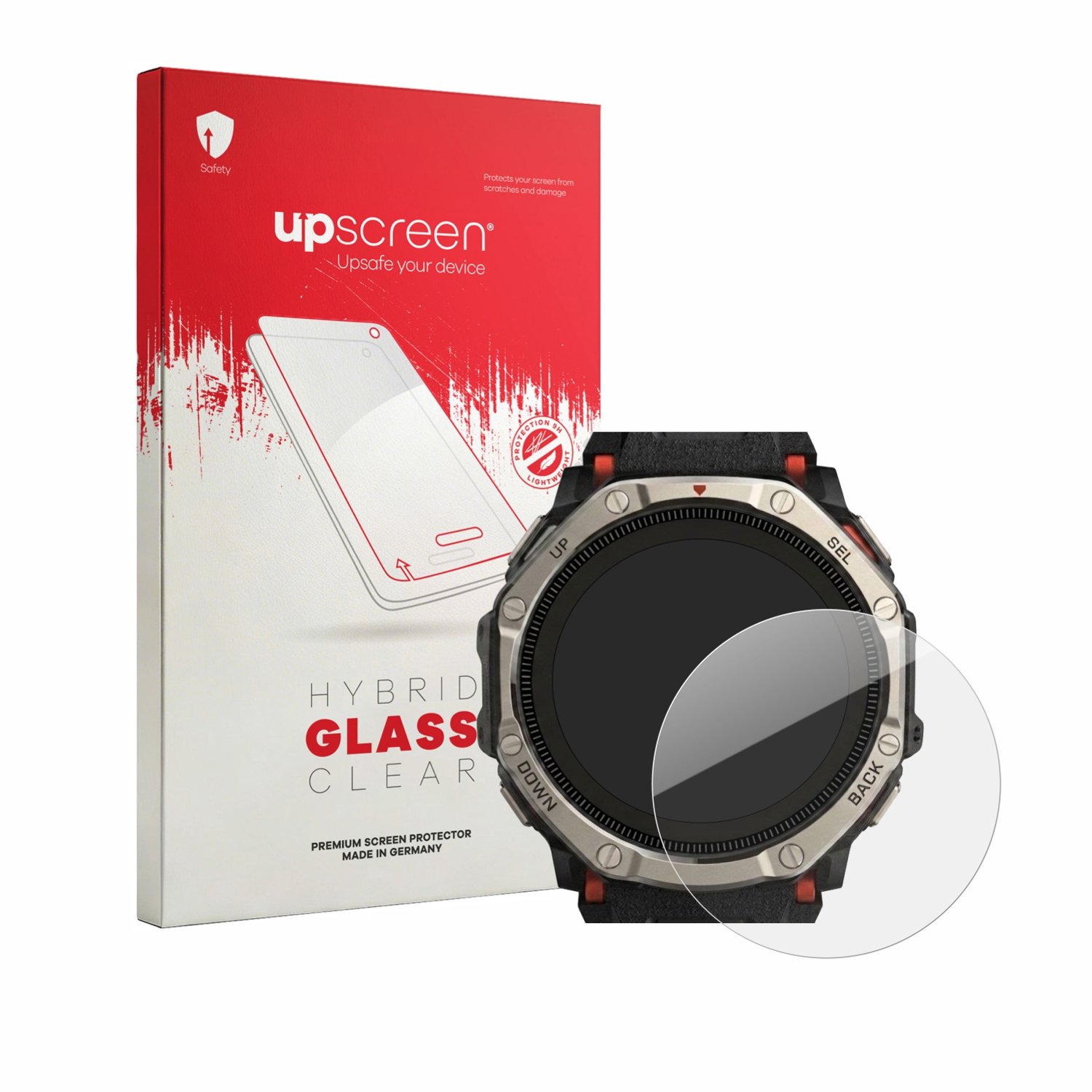 upscreen - Screenprotector voor Huami Amazfit T-Rex Dual Solar - Folie Beschermfolie Beschermglas transparant
