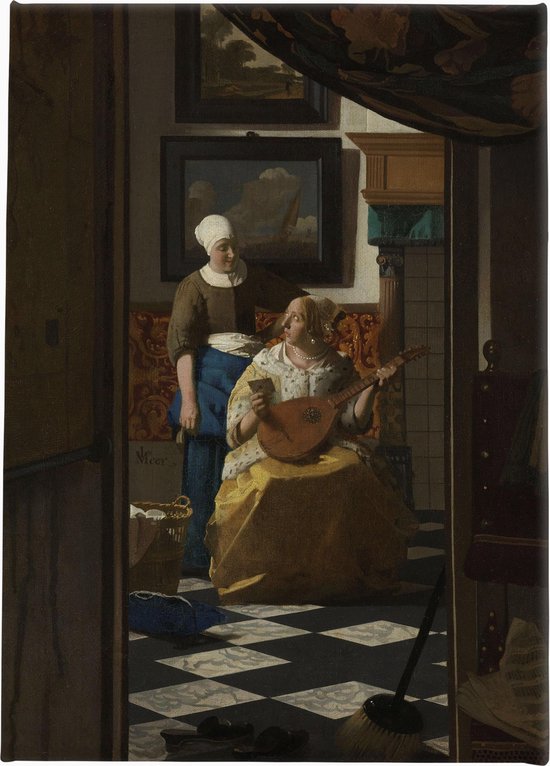 De liefdesbrief | Johannes Vermeer | ca. 1669 - ca. 1670 | Canvasdoek | Wanddecoratie | 60CM x 90CM | Schilderij | Oude meesters | Foto op canvas