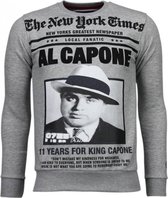 Al Capone - Rhinestone Sweater - Grijs