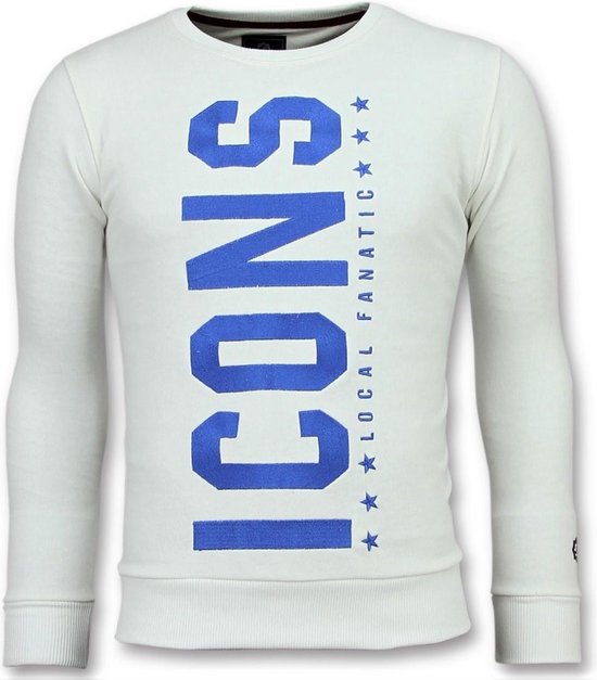 ICONS Vertical - Coole Sweater Heren - 6353W - Wit