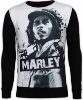 Fanatique local Bob Marley - Pull strass numérique - Pulls noirs / col rond pour homme Taille S