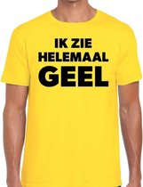 Ik zie helemaal geel tekst t-shirt geel heren 2XL