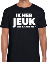 Ik heb JEUK wie krabt me tekst t-shirt zwart heren S