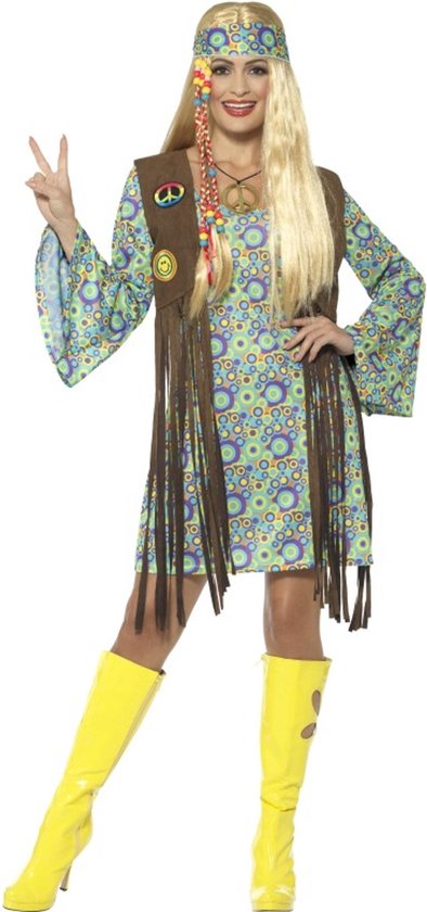 trui leren Laat je zien SMIFFYS - Jaren 60 flower power retro kostuum voor vrouwen - M -  Volwassenen kostuums | bol.com