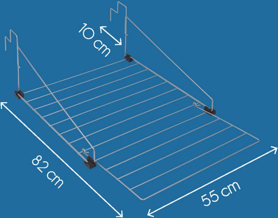 Tomado - Droogrek Den Haag - Ophangen aan deur, douchewand of balkon - 9 meter - 5 jaar garantie - Zilvergrijs