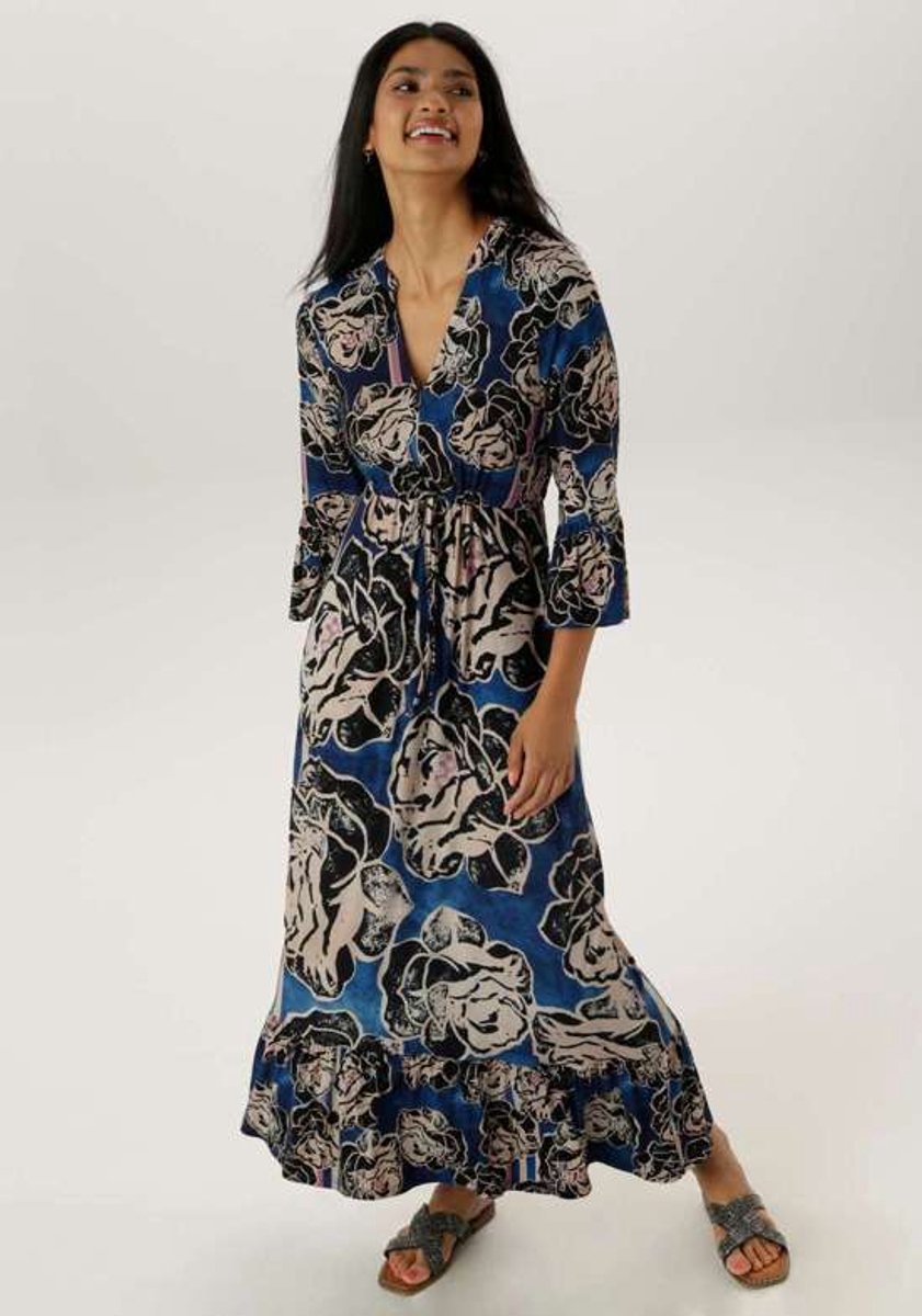 Aniston | Maxi Jurk | Bloemmotief | Soepelvallend | Maat 38