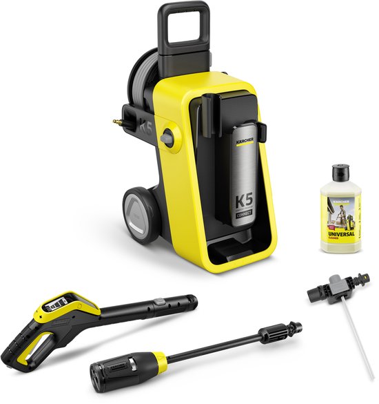Kärcher K 5 Comfort Premium Connect hogedrukreiniger - Slanghaspel - 4-in-1 Spuitlans - 145 bar - 500 l/u - 40 m²/u - App connectie - Geschikt voor oa. auto - terras - fietsen - motoren - tuinset en gebieden rondom huis