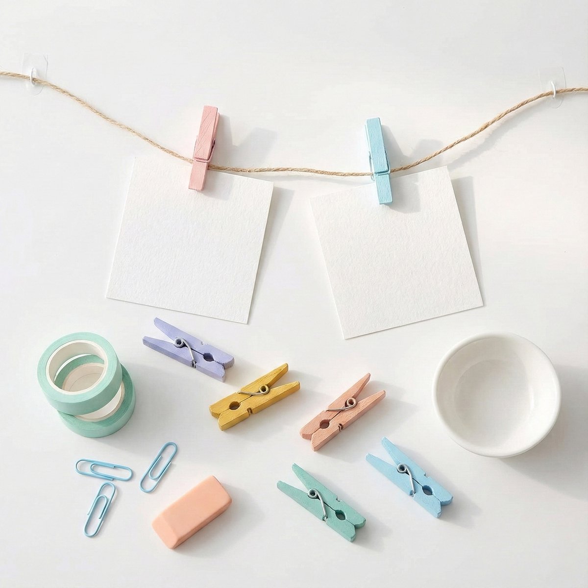 Mini Knijpers Pastel - 30 Houten Mini Knijpertjes