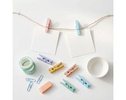 Mini Knijpers Pastel - 30 Houten Mini Knijpertjes
