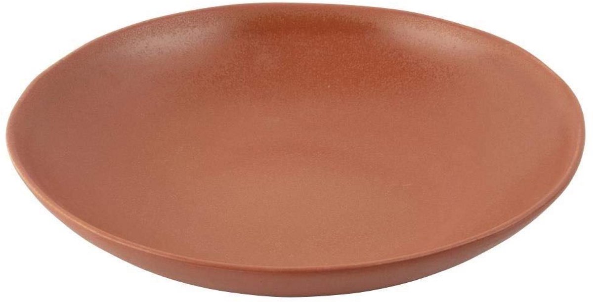 Set van 4 Platte Schaaltjes 25cm - Steengoed Oranje Serveerschalen