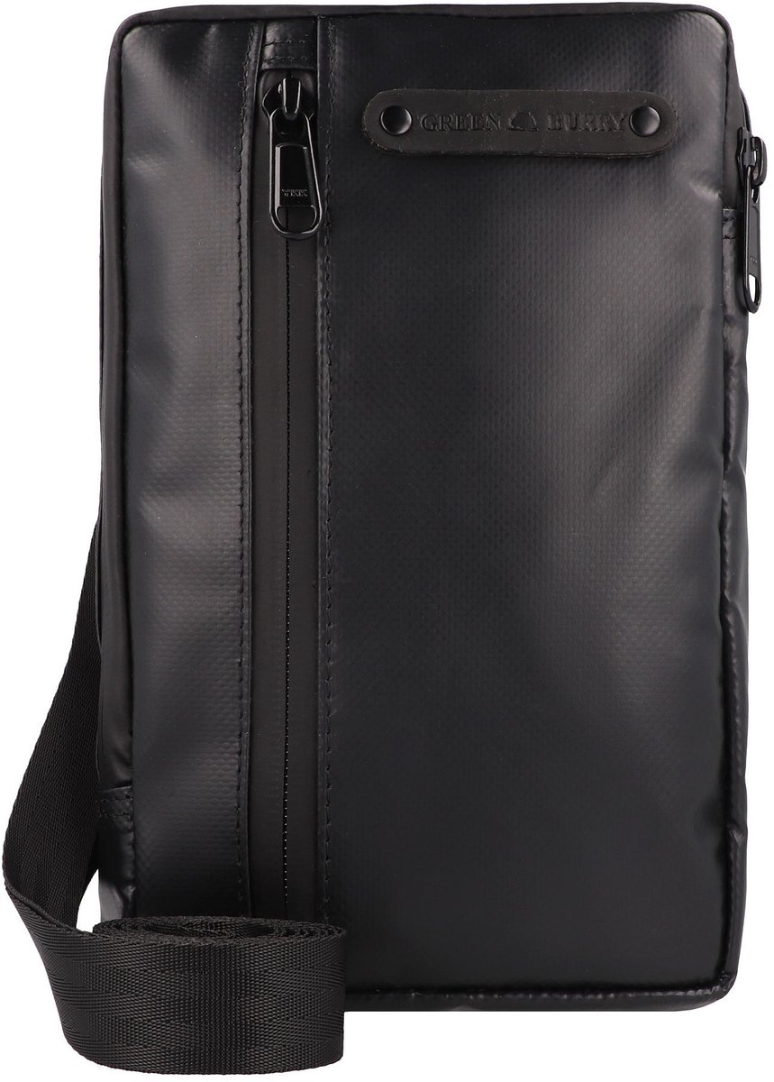 Greenburry Upcycled Tarpaulin Mini tas Schoudertas 14 cm - Dames - black