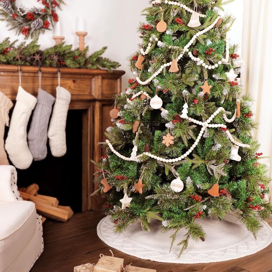 Feeric Christmas kerstboomrok - wit - 100 cm - polyester - rond | Leen Bakker