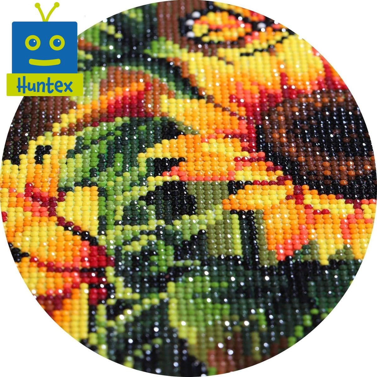 Huntex Diamond Painting Volwassenen - Diamond Painting Kinderen - Diamond Painting Pakket Volledig - Zonnebloemen met Vlinders - 30x40 cm — afbeelding 2