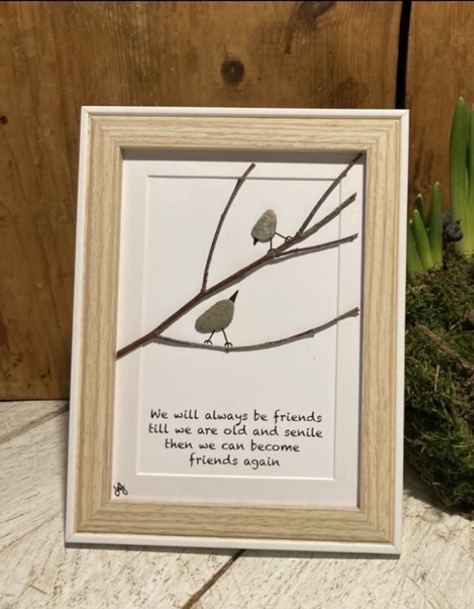 Schilderijtje 3D. We will always be friends... 16 x 21 cm.