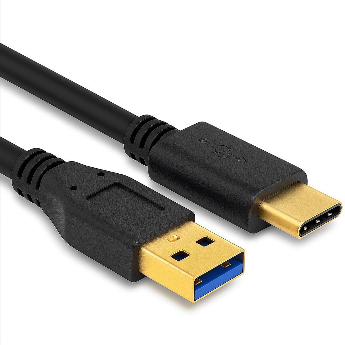 USB-A naar USB-C kabel - USB3.1 Gen 2 - tot 3A / zwart - 1 meter