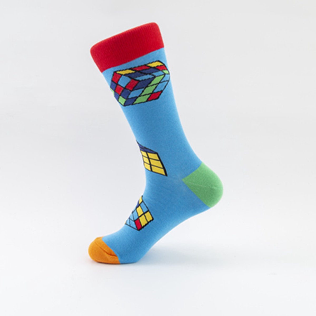 Sokken heren - mannen - blauw - leuke print - 40 - 46 - cadeau voor hem - geschenk man - cadeau mannen - kerst cadeau - verjaardagscadeau - vaderdag cadeau