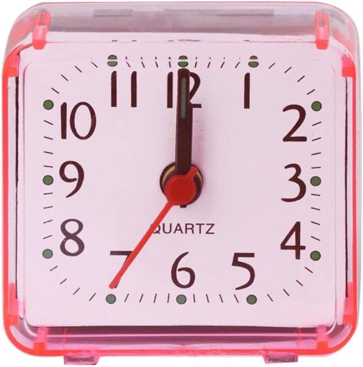 Roze Mini Vierkante Digitale Wekker - Stil met Groot Display voor Slaapkamer en Bureau