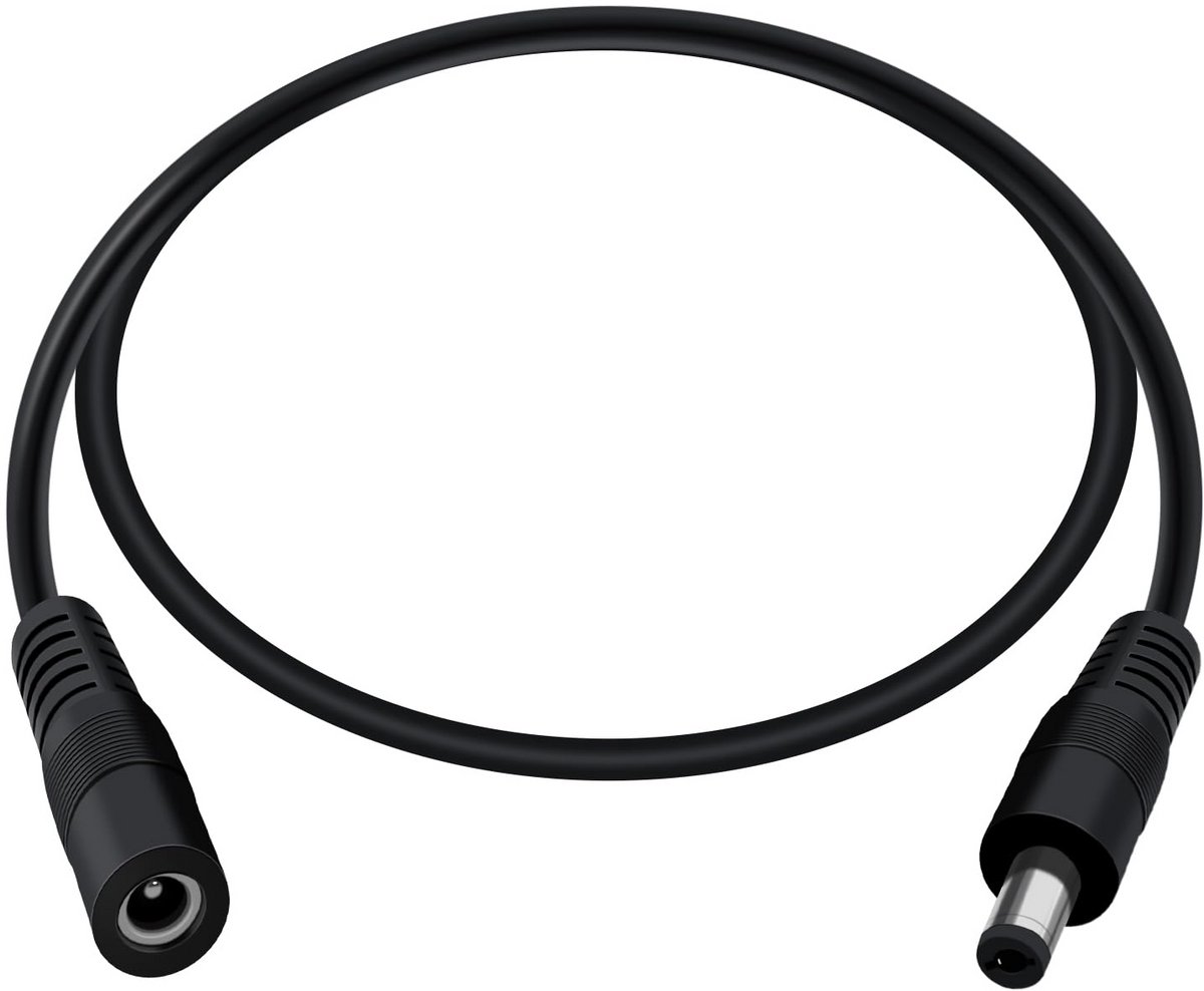 Verlengkabel 12V 24V 18AWG 5,5 mm x 2,1 mm DC-stekker mannelijk naar vrouwelijk zwart 5 m