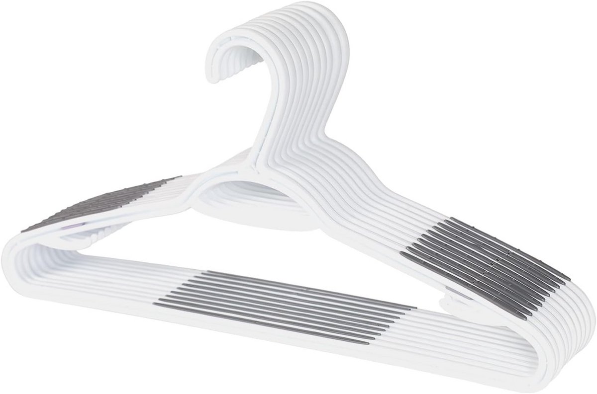 Set van 10 slanke, ruimtebesparende kledinghangers met antislip