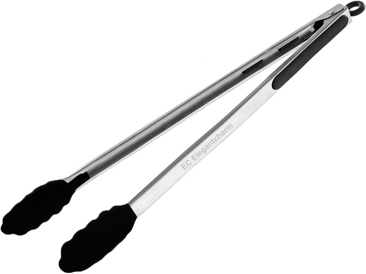 Extra Lange 17 inch Keukentang met Hittebestendige Siliconen Tips voor BBQ en Grillen