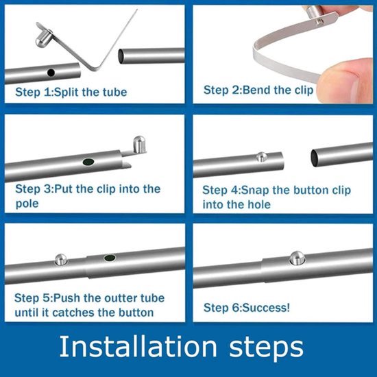 Veerclips met één knop - Set van 10 stuks. — afbeelding 3