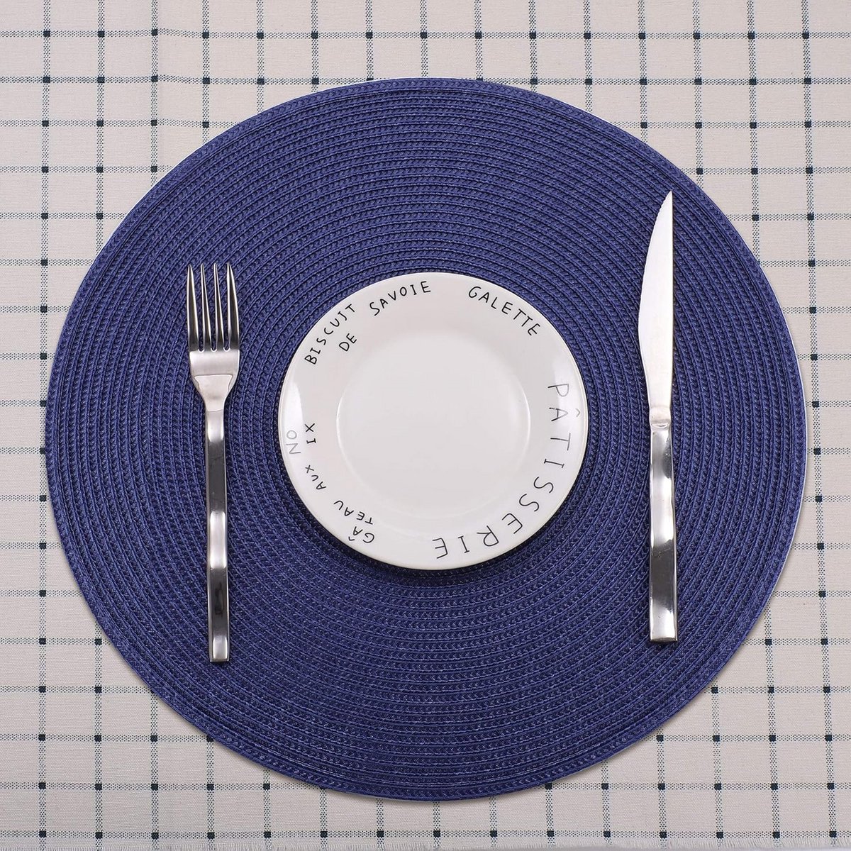 Ronde Tafelmatten Set van 6 - Blauw