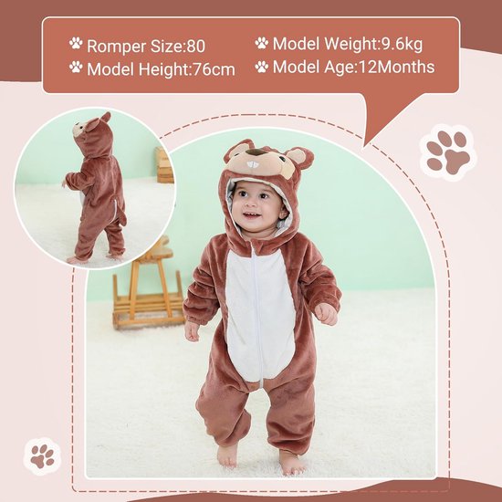 Winter Jumpsuit met Capuchon voor Baby's en Peuters 2-36 Maanden — afbeelding 3