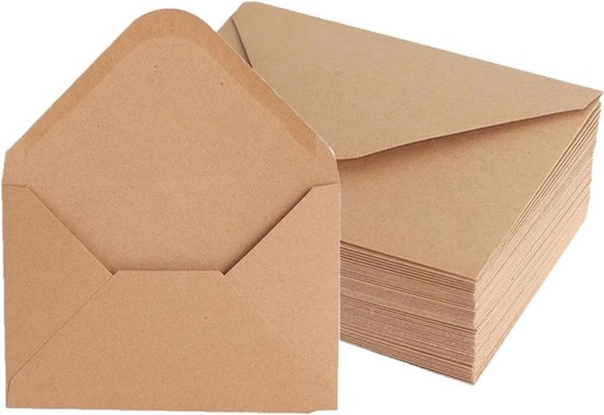 Kraft Paper Envelopes Pack of 60 - B6 Size, 175 x 125 mm, 130 gsm - Postcard Format for Greeting Cards and Invitations