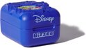 Blauw Bitzee doosje met Disney logo en Bitzee logo. Bovenop zitten 4 kleine afbeeldingen van Disney personages.