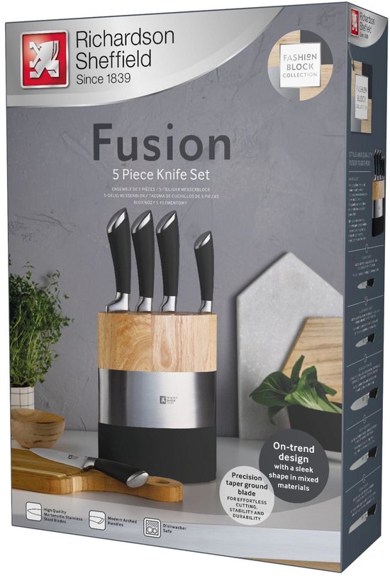 Richardson Sheffield - Fusion 5-delige Messenset met Messenblok