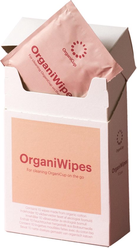 OrganiCup OrganiWipes - reiniging voor je menstruatiecup - 10 Doekjes - Maat: One size