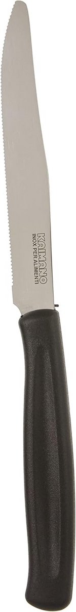Steakmessen Set van 6, Roestvrijstaal met Zwarte Handgrepen - 28 x 10 x 2 cm