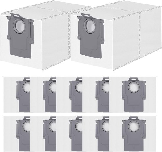 12 Stuks Stofzuigerzakken geschikt voor Roborock Q Revo/Qrevo S/Qrevo Pro/Qrevo Master/Qrevo Plus/Qrevo Curv/S8 MaxV Ultra/Saros 10R/QV 35S/35A/QR 598/798 Stofzuiger - Stofzuigerzak - Stofzuigerzakken - 3 L Grote Capaciteit Wegwerpzakken Vervanging