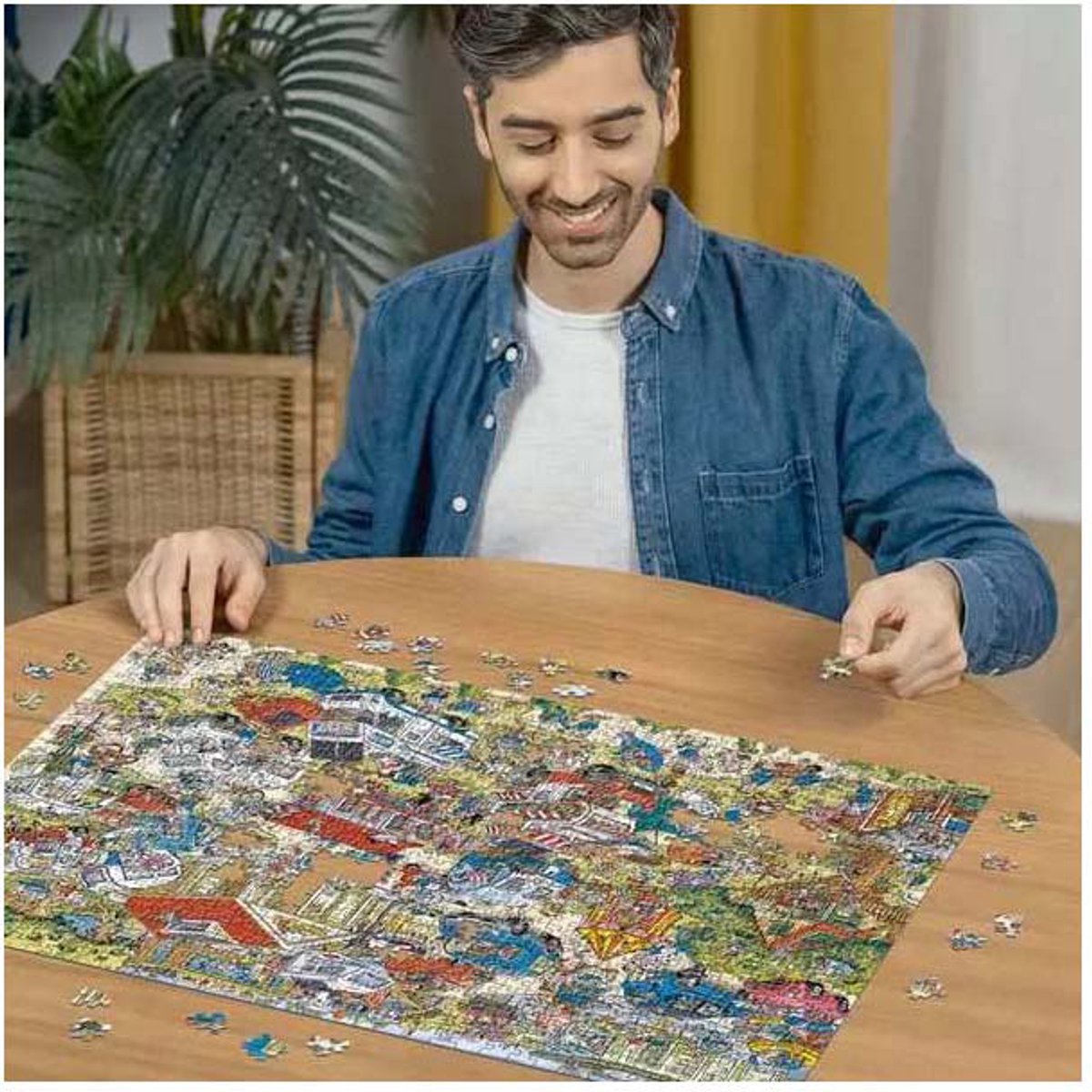Ravensburger puzzel Holiday Resort 1 - Camping cartoon legpuzzel 1000 stukjes. — afbeelding 8